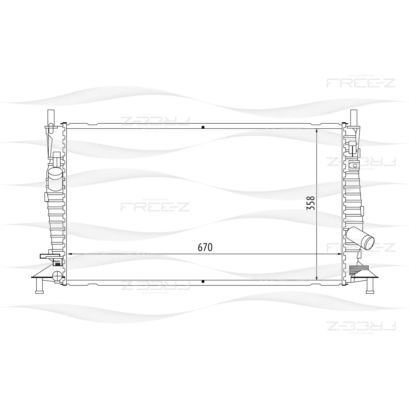 Радиатор охлаждения FORD Focus/C-max 03-> MAZDA 3 03-> VOLVO S40/V50 0 FREE-Z KK0146