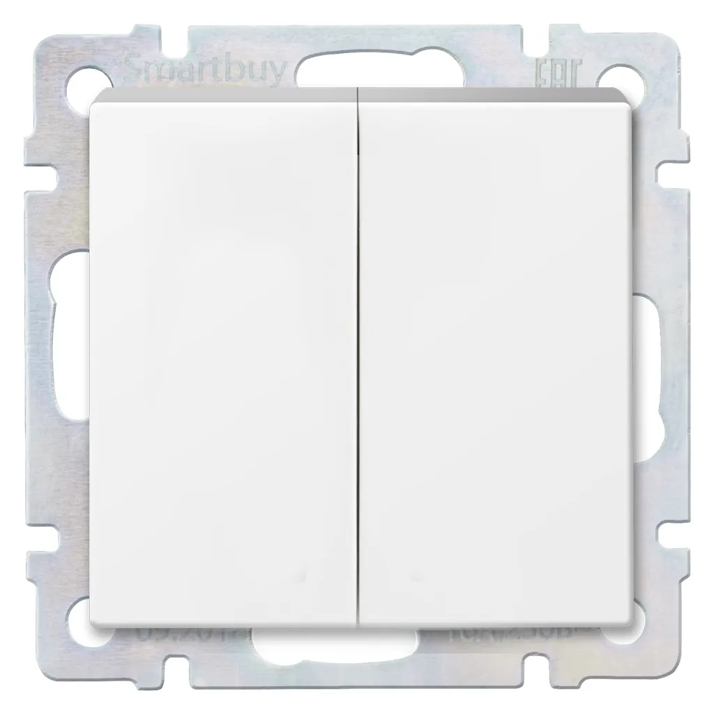 Выключатель проходной 2-клавишный 10а белый нептун SMARTBUY SBE-05W-10-SW22-0