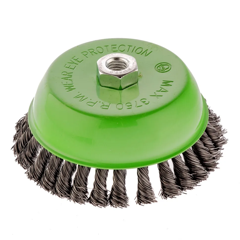 Щетка для УШМ, 150 мм, М14, чашка, крученая проволока 0,5 мм СИБРТЕХ 746297