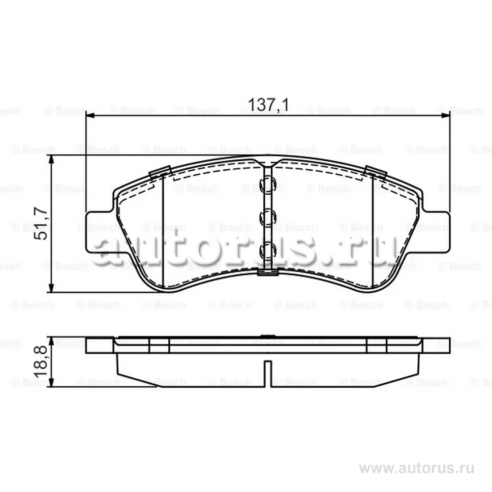 Колодки тормозные CITROEN C4 03-/PEUGEOT 307/PARTNER 1.4/1.6 -ESP передние BOSCH 0986495430