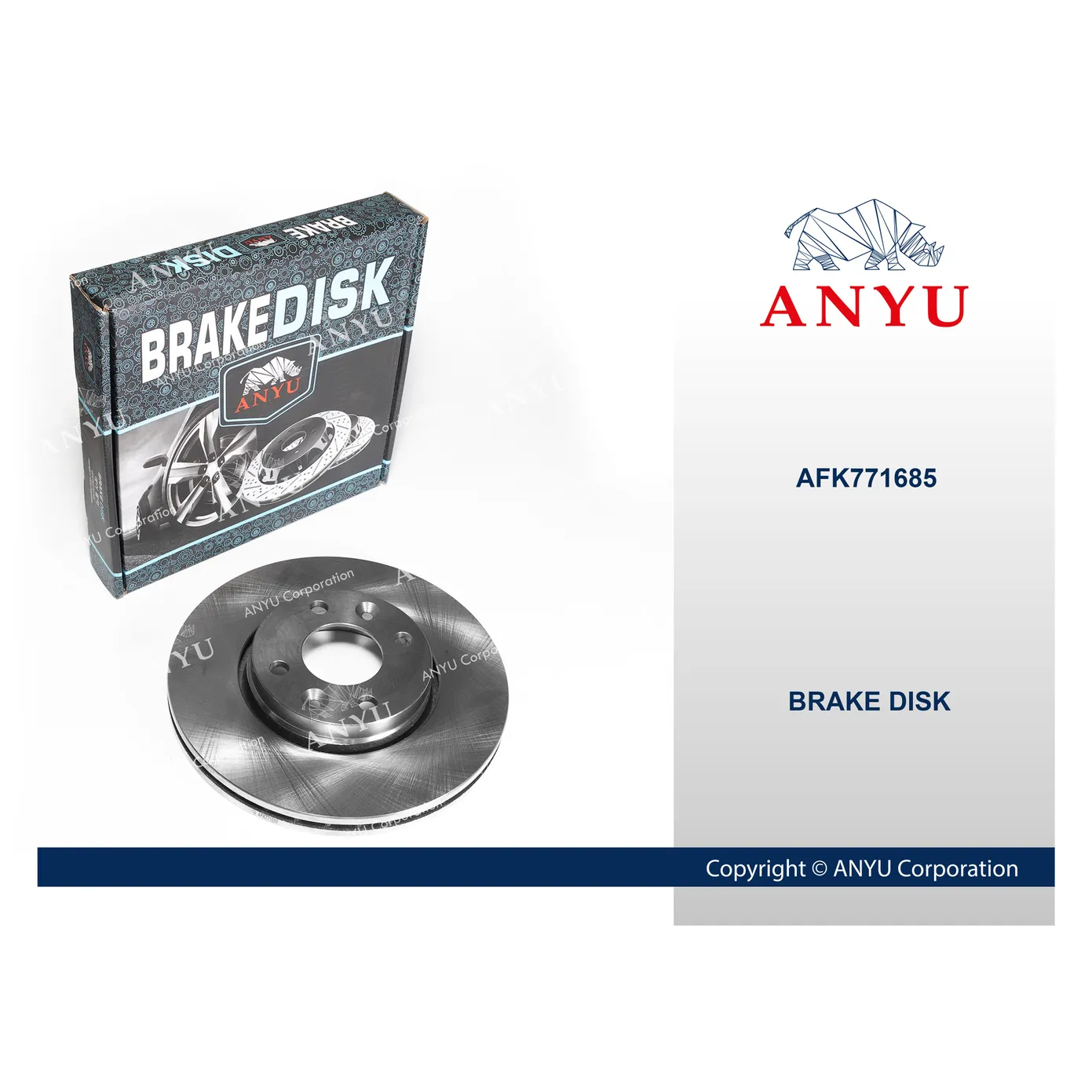 Диск тормозной передний ANYU AFK771685