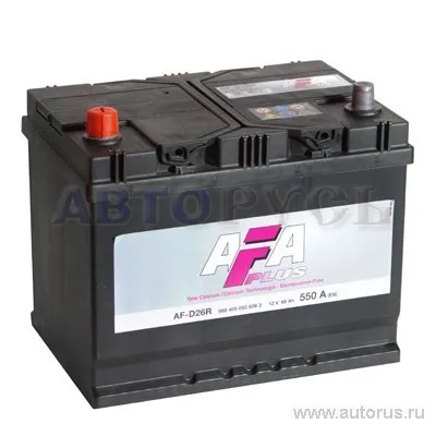 Уценка Аккумулятор AFA PLUS JIS 68 А/ч прямой L+ 261x175x220 D26 EN 550 А