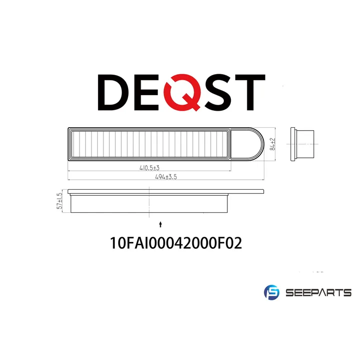 Воздушный фильтр. CITROEN BERLINGO II 04.08-,CITROEN C3 II 11.09-,CI DEQST 10FAI00042000