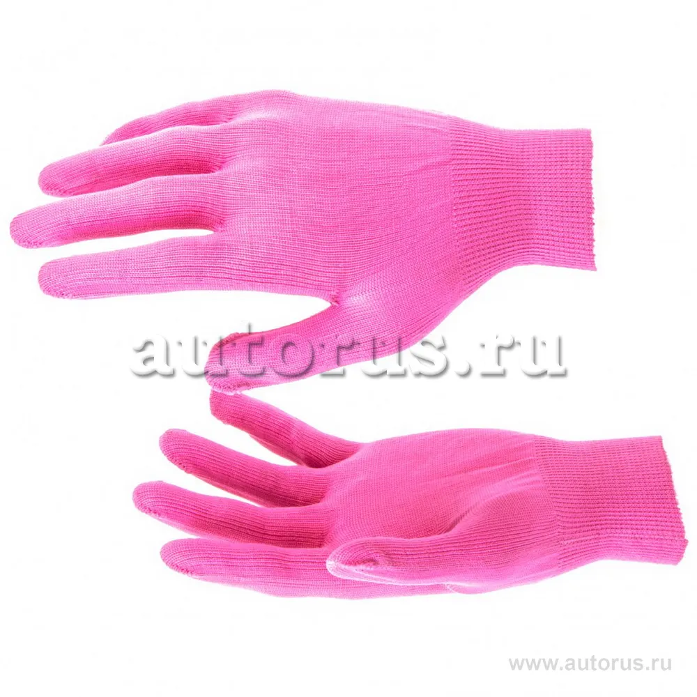 Перчатки нейлон, 13 класс, цвет розовая фуксия, L 67821