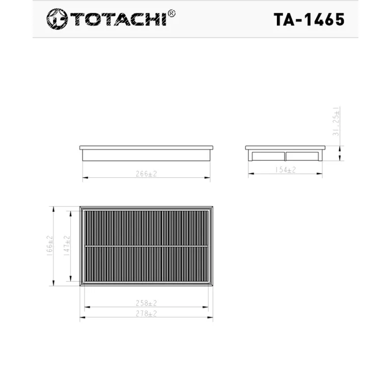 Фильтр воздушный TOTACHI TA-1465 A-243 V 16546-V0100 MANN C 29 020, C 2964 TOTACHI TA-1465