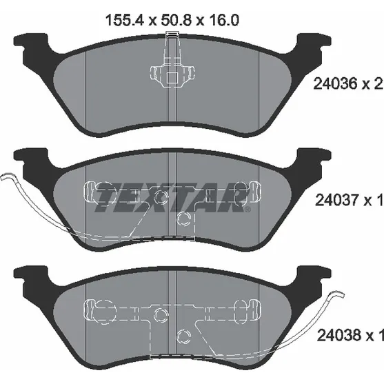 Колодки тормозные задние CHRYSLER DODGE TEXTAR 2403601