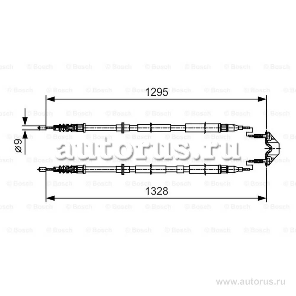 Трос ручного тормоза OPEL ASTRA H 05- 1295/1328 мм