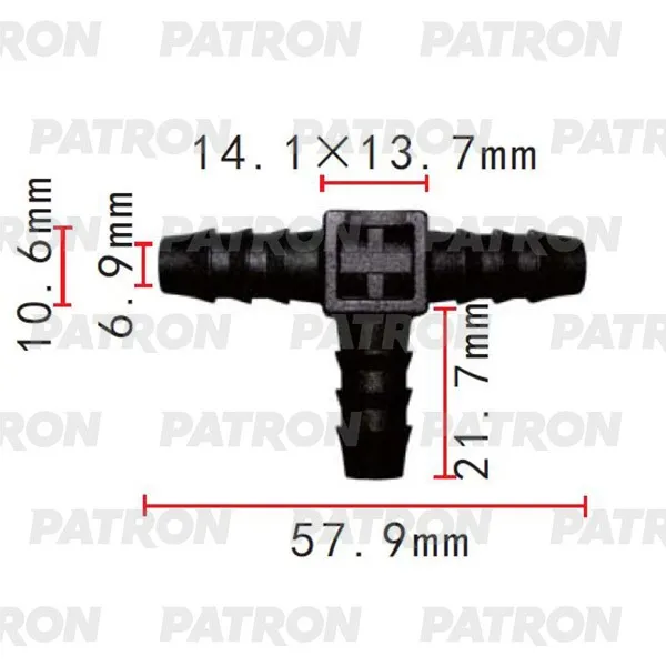 Тройник для Применяемость: Соединитель (тройник) d10.6x10.6x10 PATRON P37-2076
