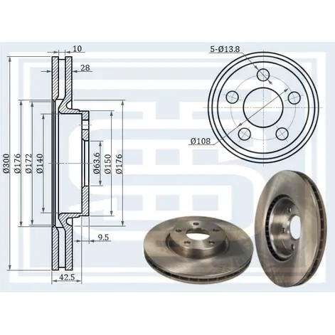 Диск тормозной FORD MONDEO IV передний STARKE 176922