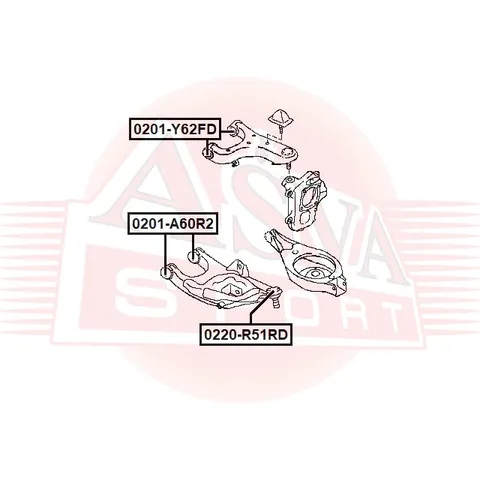 Сайлентблок ASVA 0201-Y62FD