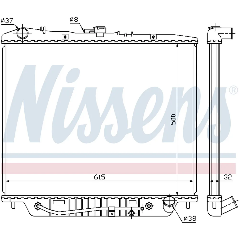 Радиатор ISUZU TROOPER, OPEL MONTEREY 91-98 60852 NISSENS 60852