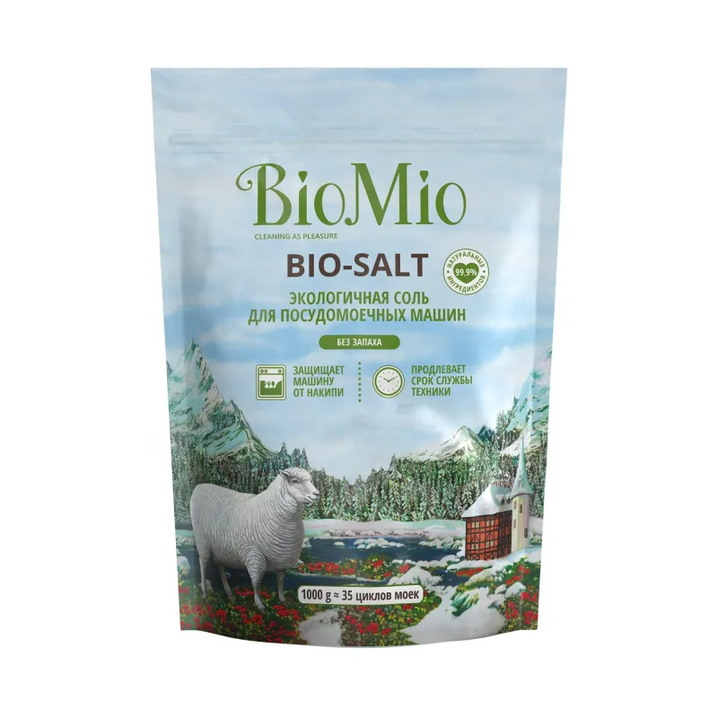 Соль для посудомоечных машин BioMio BIO-SALT без запаха 1кг 1459041