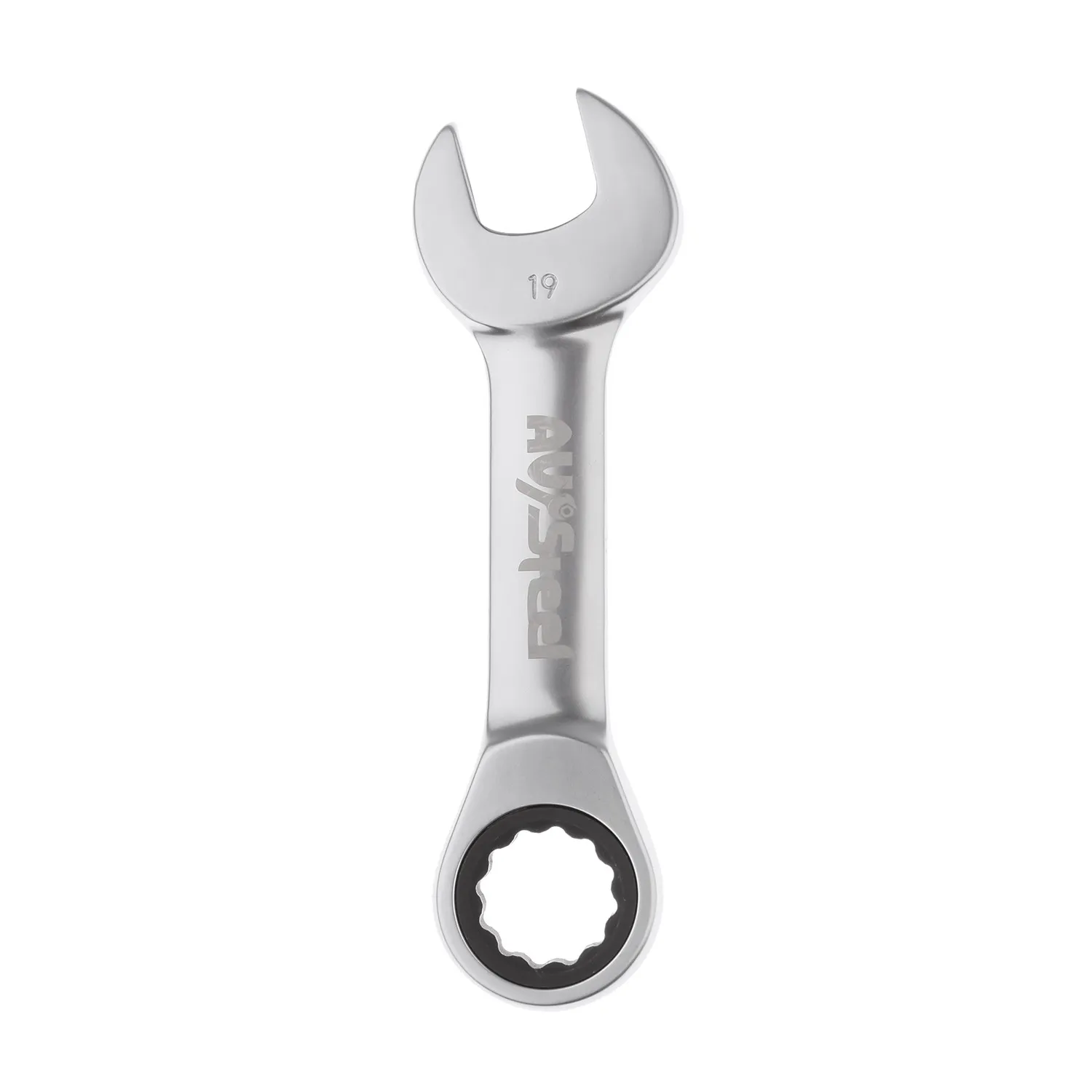Ключ комбинированный, трещоточный, укороченный, 19 мм AVSTEEL AV-315319