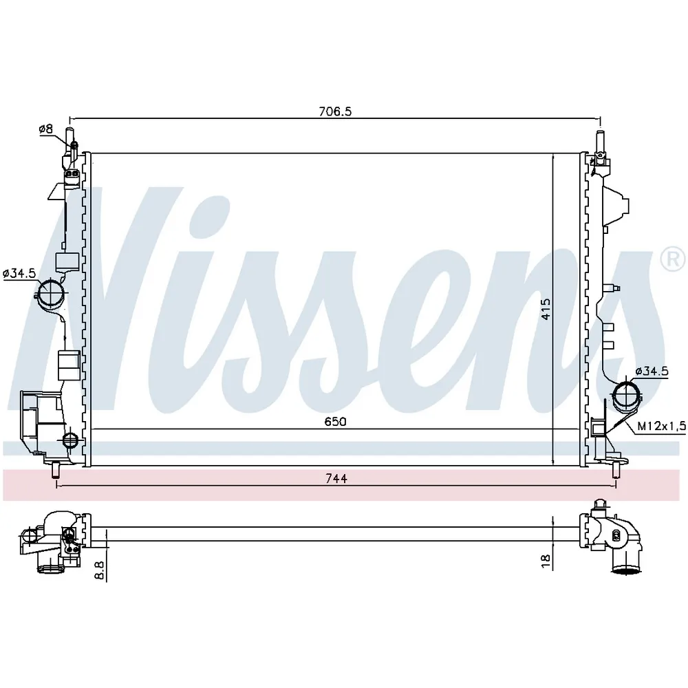 Радиатор системы охлаждения NISSENS 630789