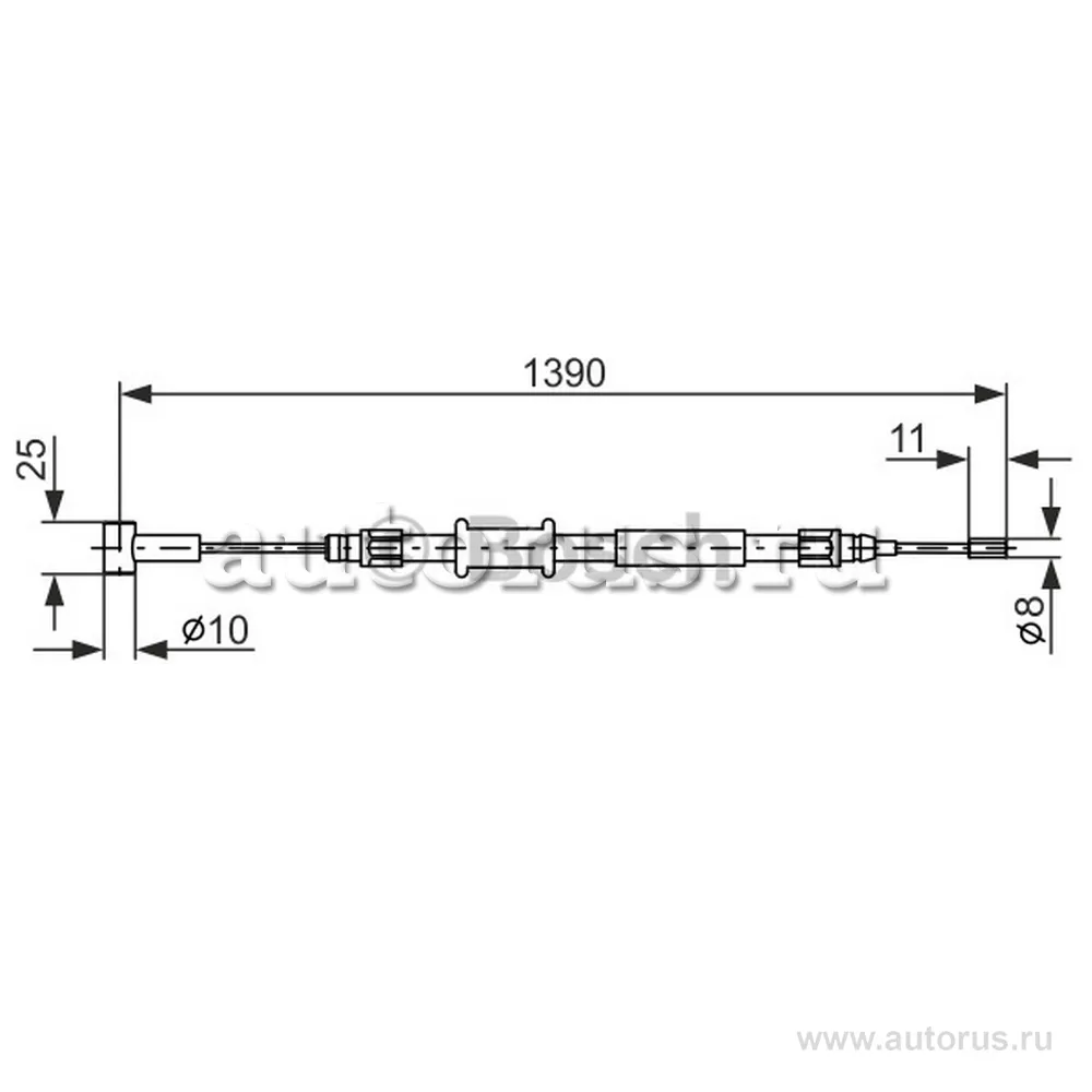 Трос ручного тормоза L,R BOSCH 1 987 482 213