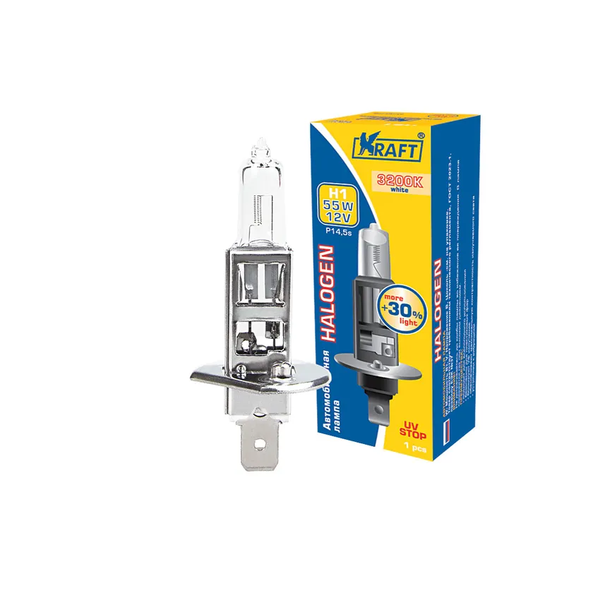 Лампа 12V H1 55W P14,5s KRAFT 1 шт. картон KT700065