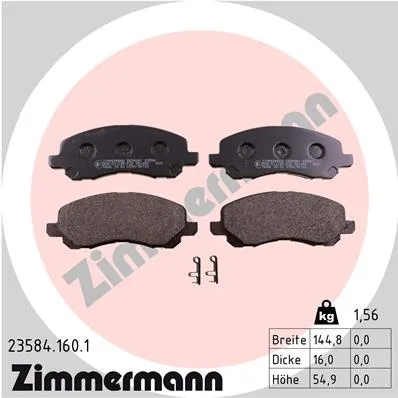 Колодки тормозные передние CHRYSLER ZIMMERMANN 23584.160.1