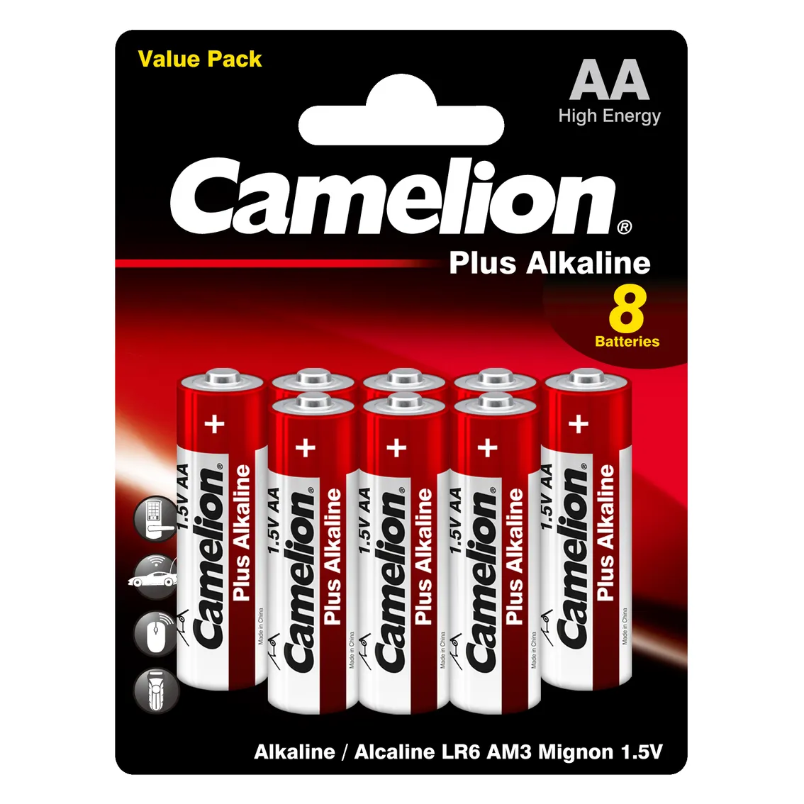 Батарейка алкалиновая Camelion Plus Alkaline AA 1,5V (8 шт) LR6-BP5+3