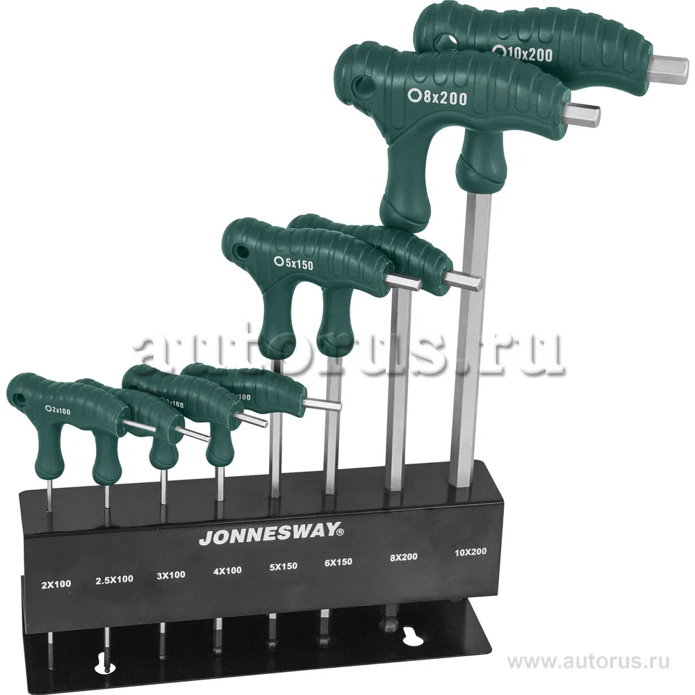 Набор ключей Г-образных HEX 2,0-10 мм 8пр JONNESWAY H10MB08S