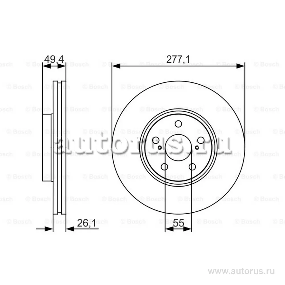 Диск тормозной передний, PREMIUM-2 BOSCH 0 986 479 S09