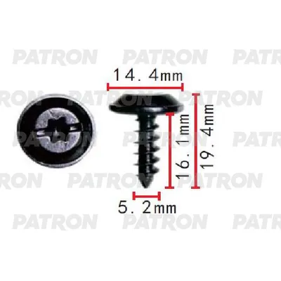 Винт металлический (комплект 10шт) Audi,Seat,Skoda,Volkswagen применя PATRON P37-1615S