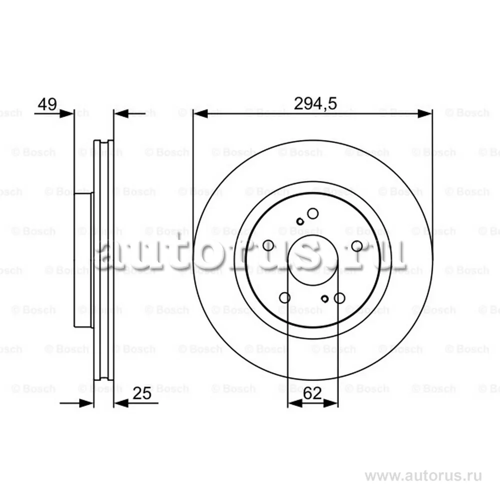 Диск тормозной передний BOSCH 0 986 479 559