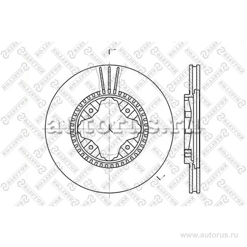Диск тормозной передний HONDA ACCORD 2.0/2.2 91 282X25/34.5 STELLOX 60202618V_SX