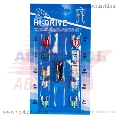 Предохранители флажковые с индикатором обрыва мини 10шт HI-DRIVE VSK 00-00150561