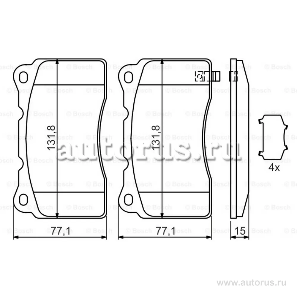 Колодки тормозные передние к-кт BOSCH 0986494395