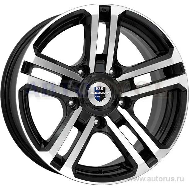 Диск литой R16 7J 5x139.7/110.1 ET5 КИК Палладика алмаз черный 10780