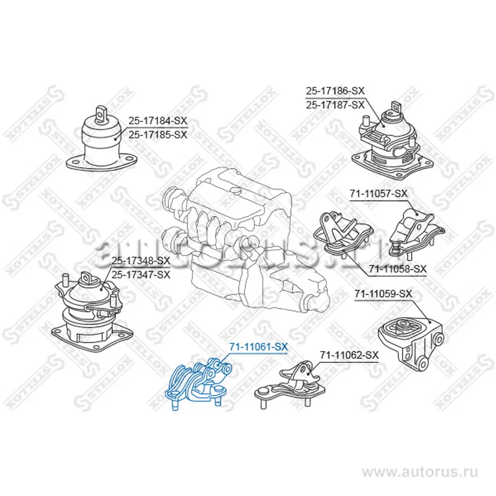 Опора КПП Honda Accord 02-08 STELLOX 7111061_SX