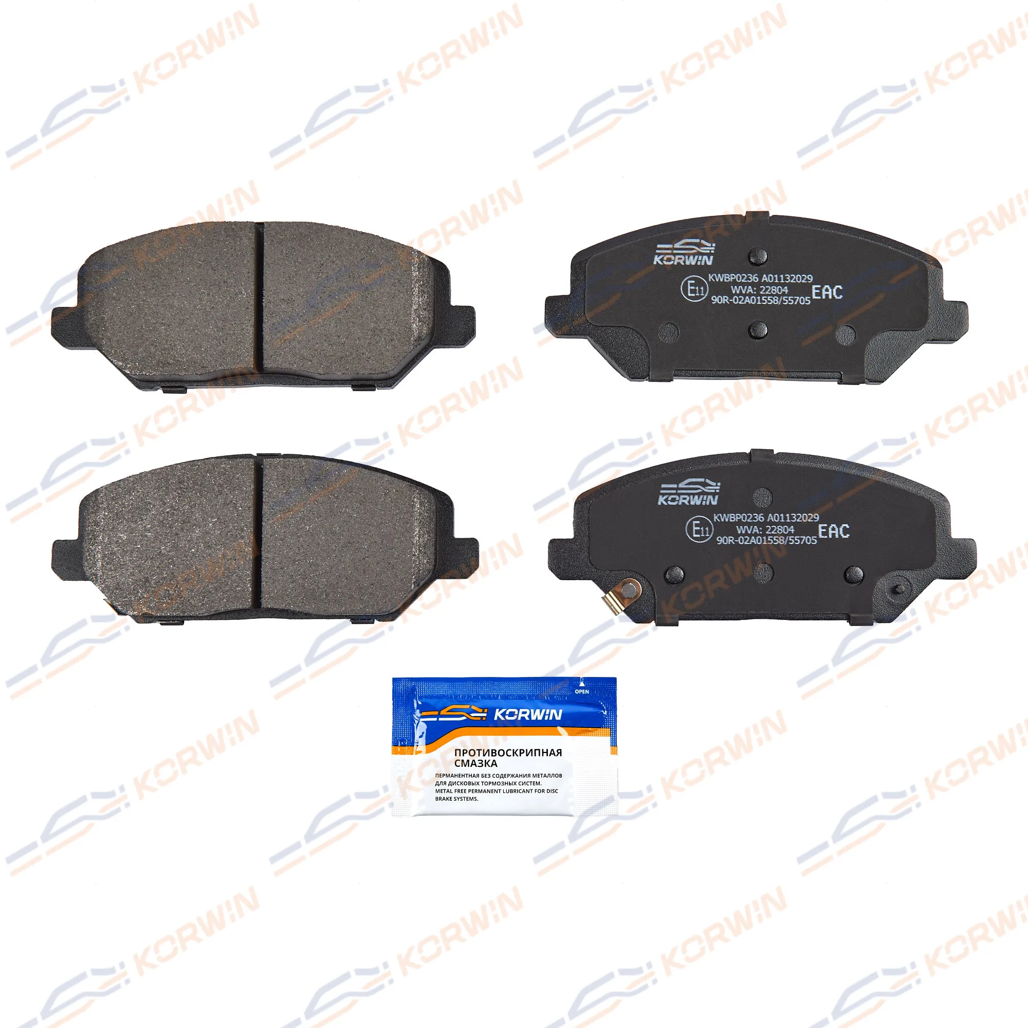 Колодки тормозные перед. Hyundai i30 (PD) 1.4MPI 17-/Kia Ceed (CD) 18- KORWIN KWBP0236