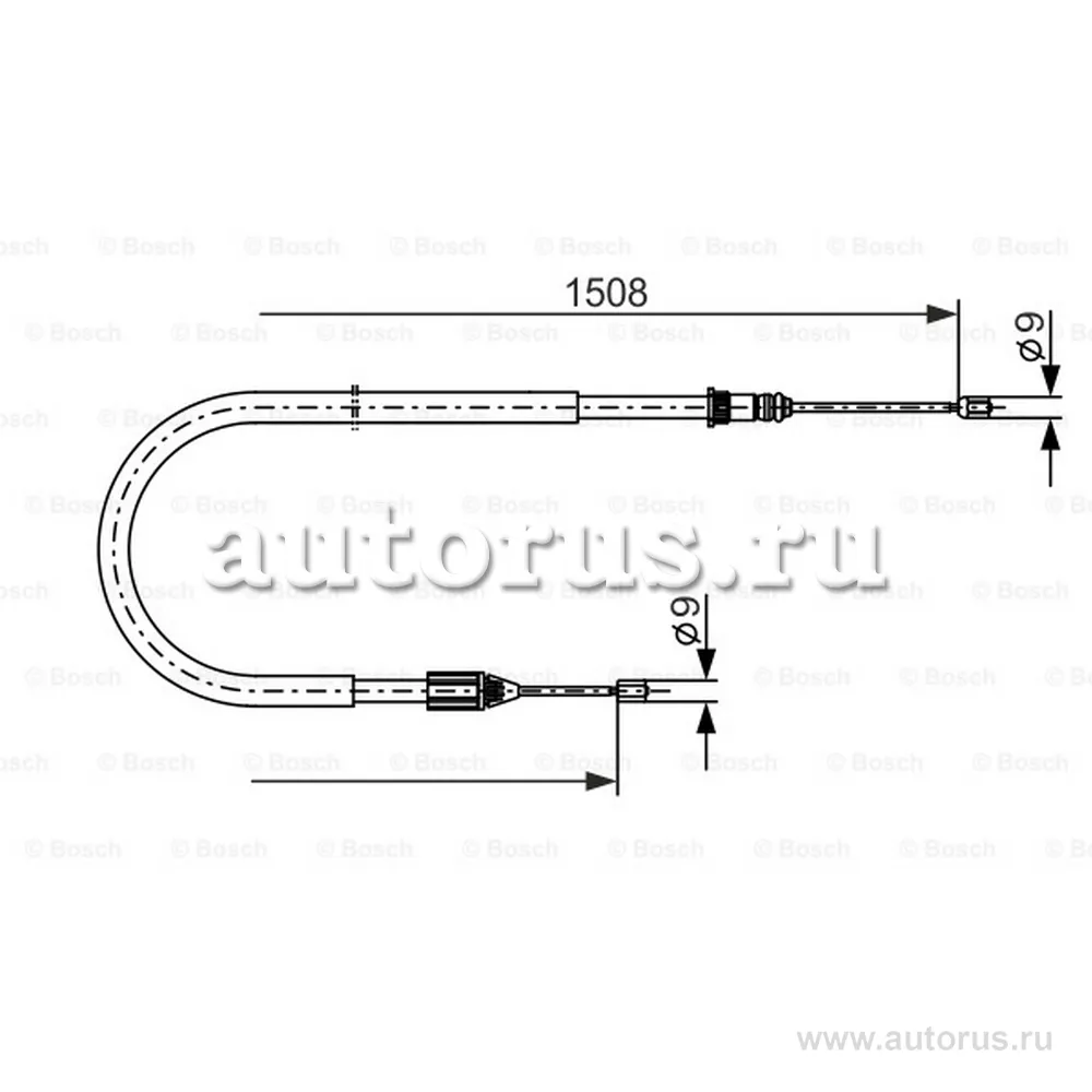 Трос ручника л. Renault Scenic 1.6i1.9DCI 00 03 BOSCH 1 987 477 890