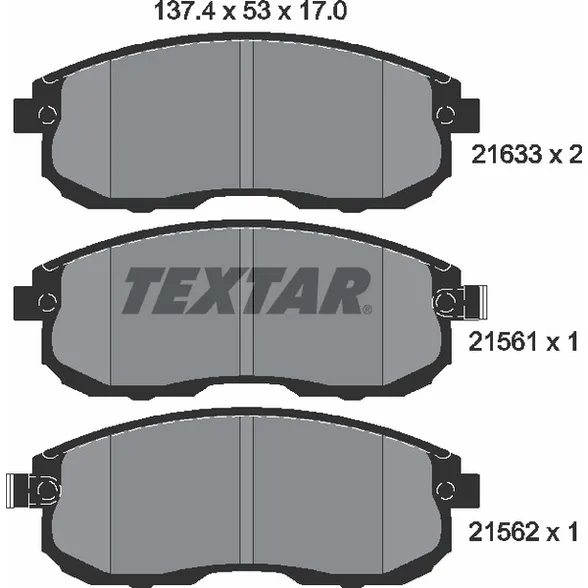 Колодки передние INFINITI NISSAN NISSAN (DONGFENG) SUZUKI (CHANGAN) TEXTAR 2156101