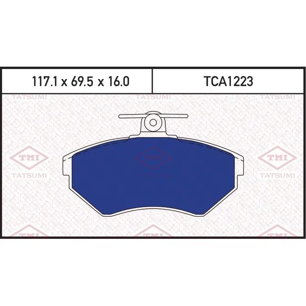 Колодки тормозные дисковые передние AUDI A4 95->VW Caddy/Golf/Passat/Vento 91-> TATSUMI TCA1223