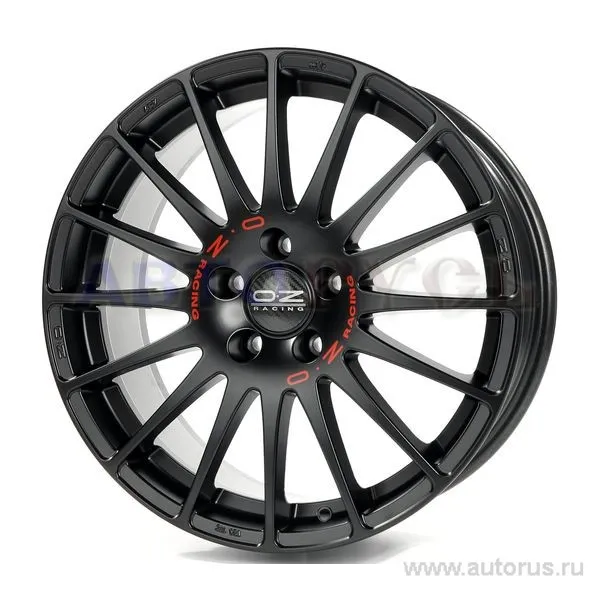 Диск литой R17 8J 5x100/68 ET35 OZ Superturismo GT Matt Black Red Lettering W0167320079