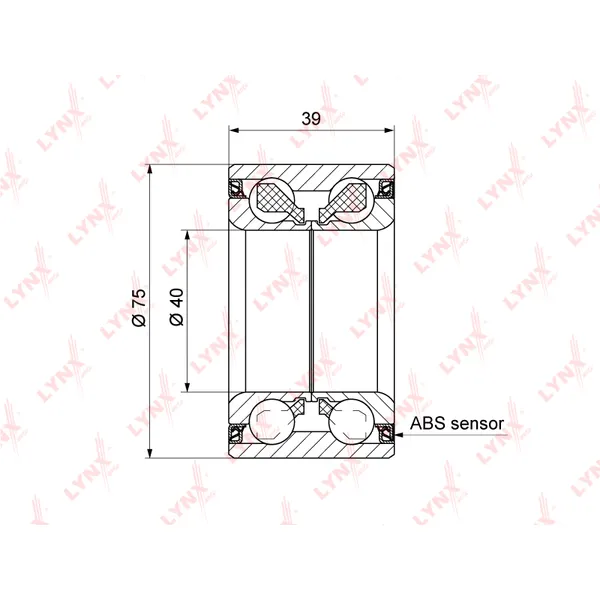Подшипник ступицы передний (компл.) DAIHATSU Charade/TOYOTA Yaris II LYNXauto WB-1330