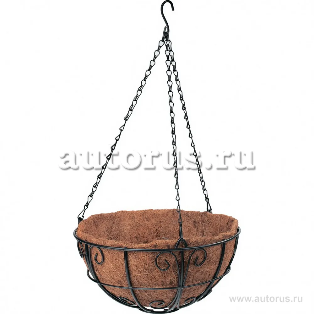 Подвесное кашпо с декором, 30 см, с кокосовой корзиной Palisad 69010 PALISAD 69010