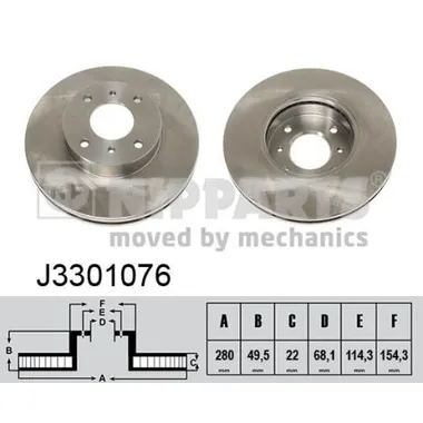 Диск тормозной передний NIPPARTS J3301076