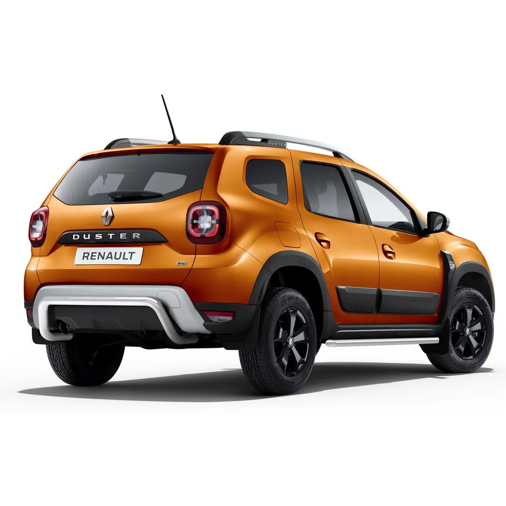 Защита заднего бампера d57 скоба Rival для Renault Duster II 2021-н.в., нерж. сталь, RIVAL R.4706.003
