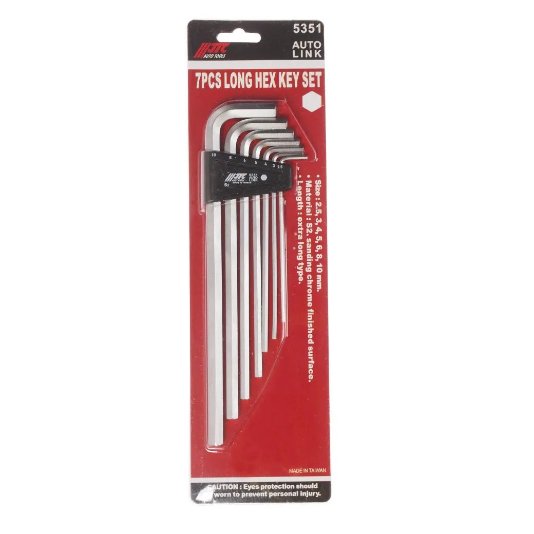 Набор ключей шестигранных 2.5-10 мм Г-образных удлиненных 7 предметов JTC-5351