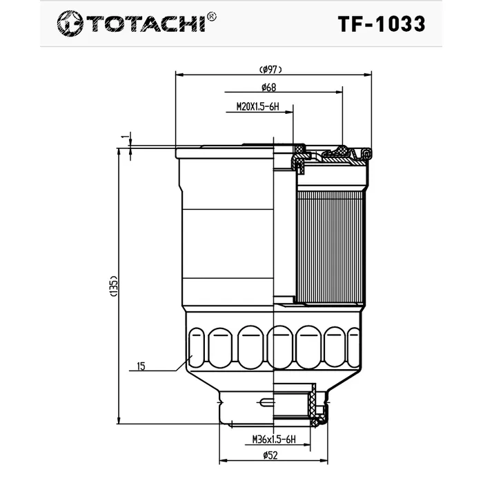 Фильтр топливный TOTACHI TF-1033 FC-321 MB220900 MANN WK 918x, WK 940/11x, WK 940/16x TOTACHI TF-1033