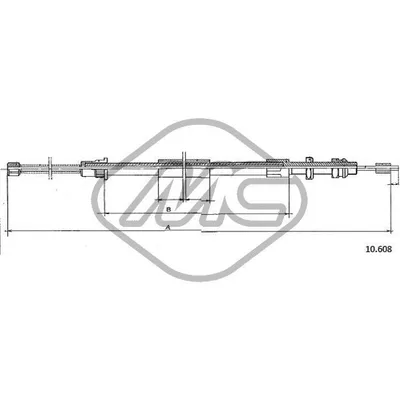Трос ручника PGT 305 ALL DX/SX-RH/LH Metalcaucho 82767