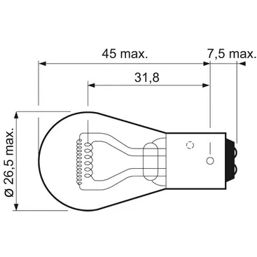 Лампа 12V P21/4W 21/4W BAZ15d VALEO Essential 1 шт. картон 032205