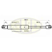 АМОРТИЗАТОР БАГАЖНИКА OPL MERIVA 05/03- 540N L=540/196MM G.U.D GGS020385
