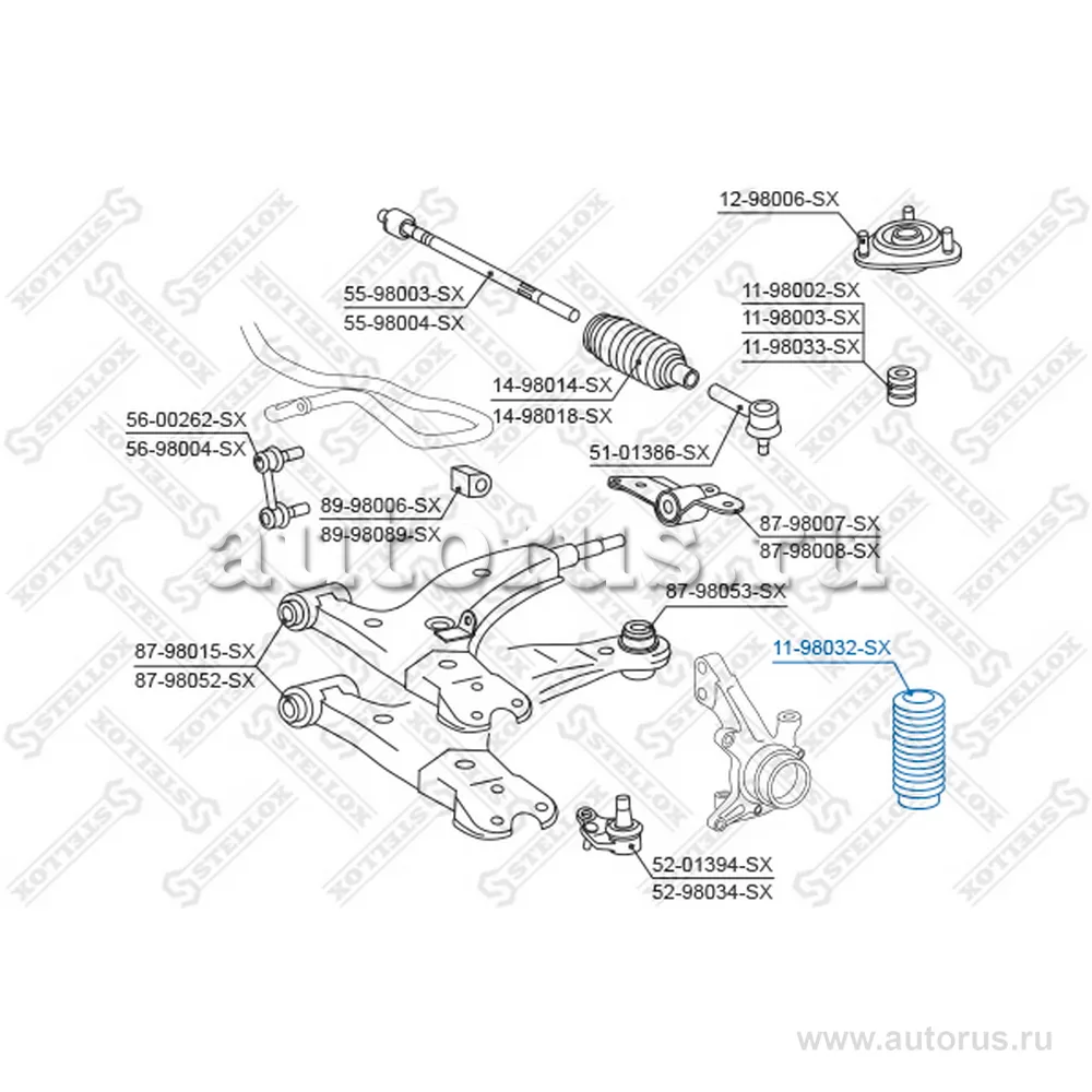 Пыльник амортизатора переднего STELLOX 11-98032-SX