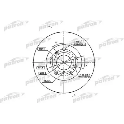 Диск тормозной передний FORD USA: PROBE I 88-93, MAZDA: 626 II 83-8 PATRON PBD2571