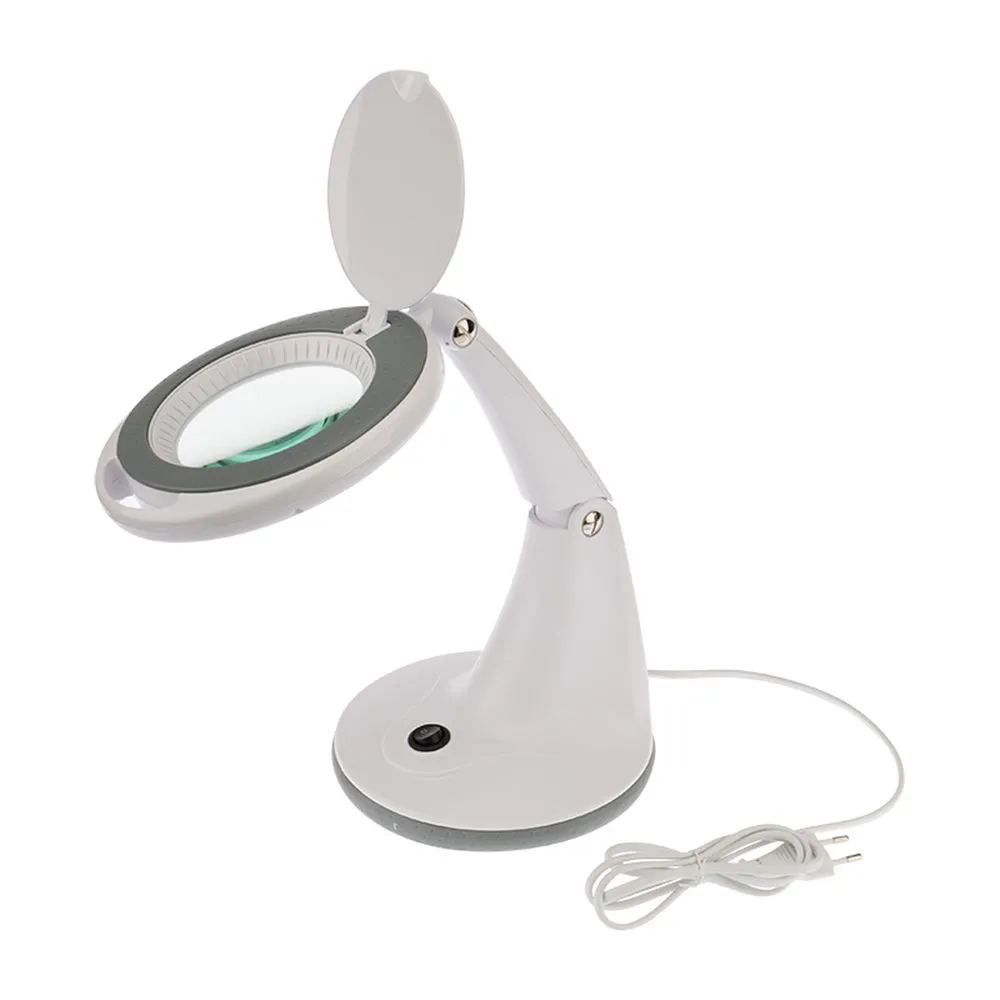 Лупа настольная 3D+12D с подсветкой 30 SMD LED, белая REXANT 31-0245