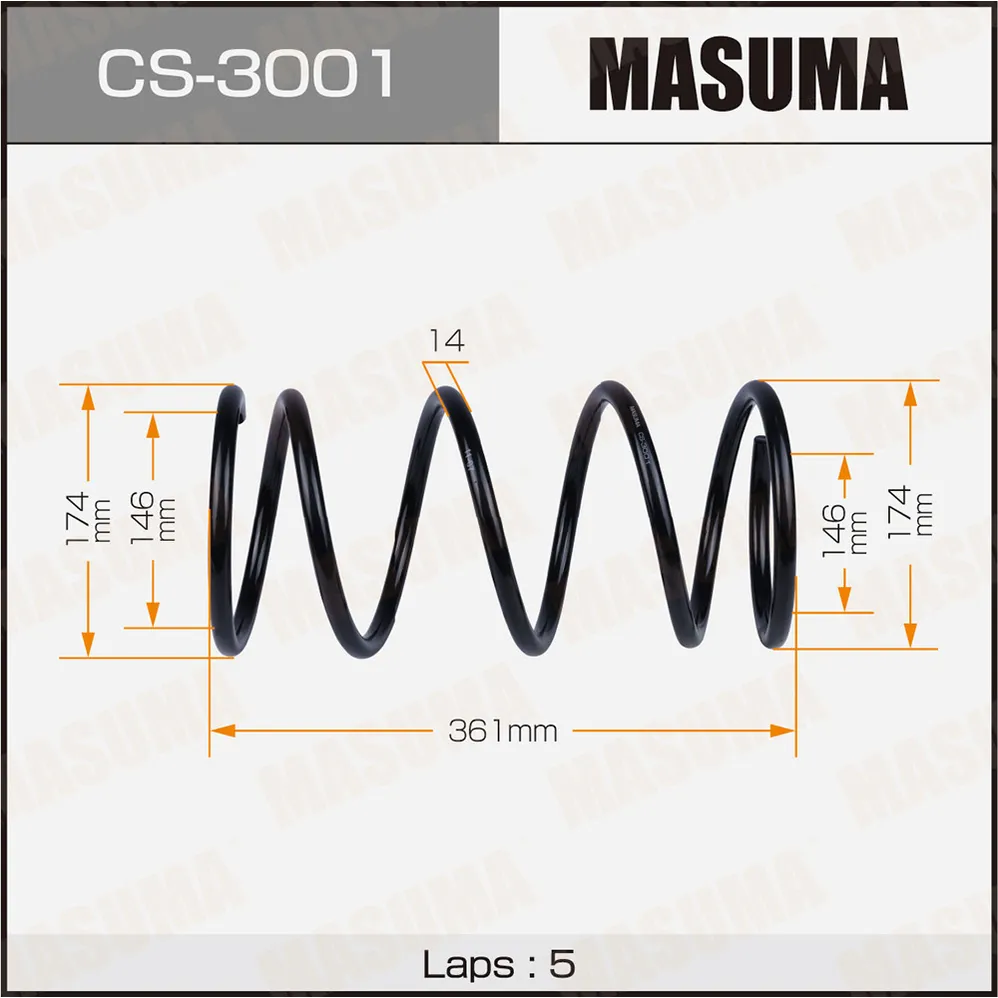 Пружина подвески MITSUBISHI PAJERO перед. MASUMA CS3001