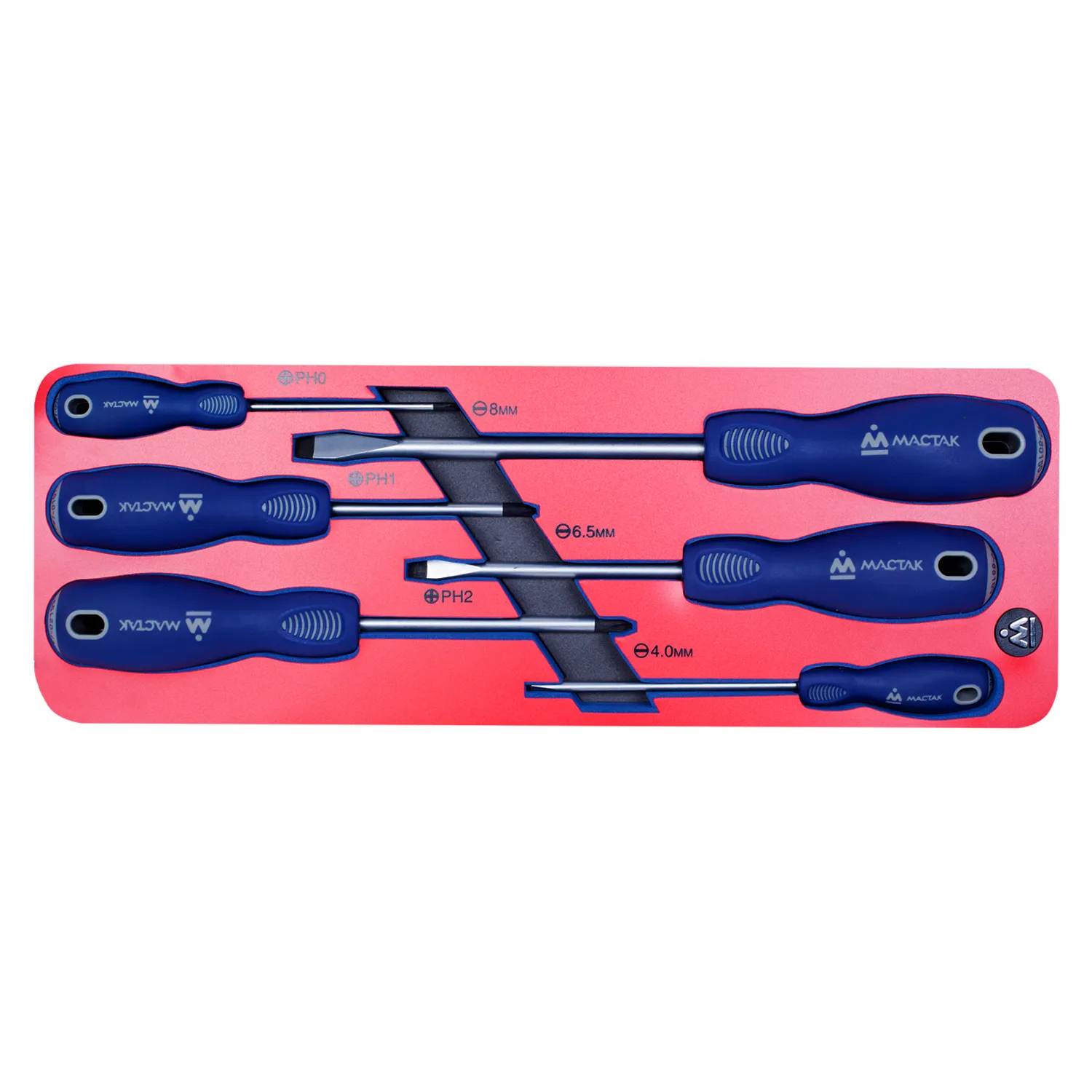 Набор отверток, ложемент, 6 предметов МАСТАК 769323